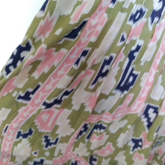 Anthropologie Maeve Ikat Print Pleated Button Front Sleeveless Tank Top Size 0 - Picture 8 of 9